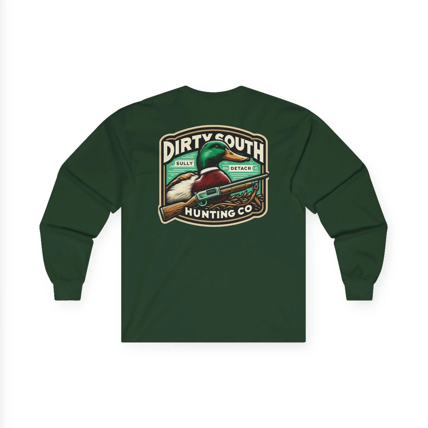 Mallard Duck Dirty South Hunting Long Sleeve Tee, Outdoor Apparel, Unisex T-Shirt, Casual Wear, Gift for Hunters, Vintage Graphic Tee Printify