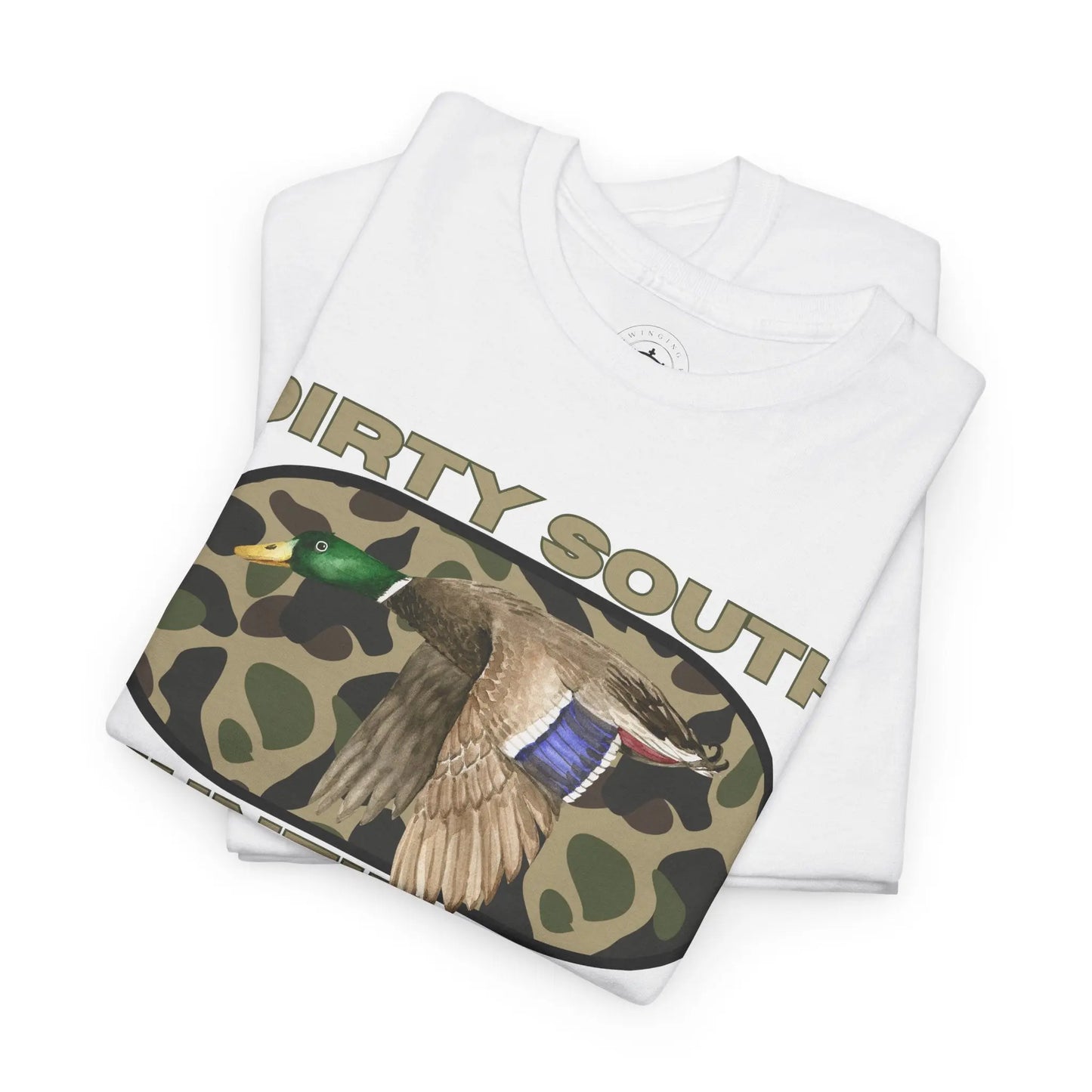 Duck Hunting Unisex Heavy Cotton Tee, Dirty South Hunting Co Shirt, Outdoor Apparel, Camouflage T-Shirt, Gifts for Him, Gifts for Her Printify