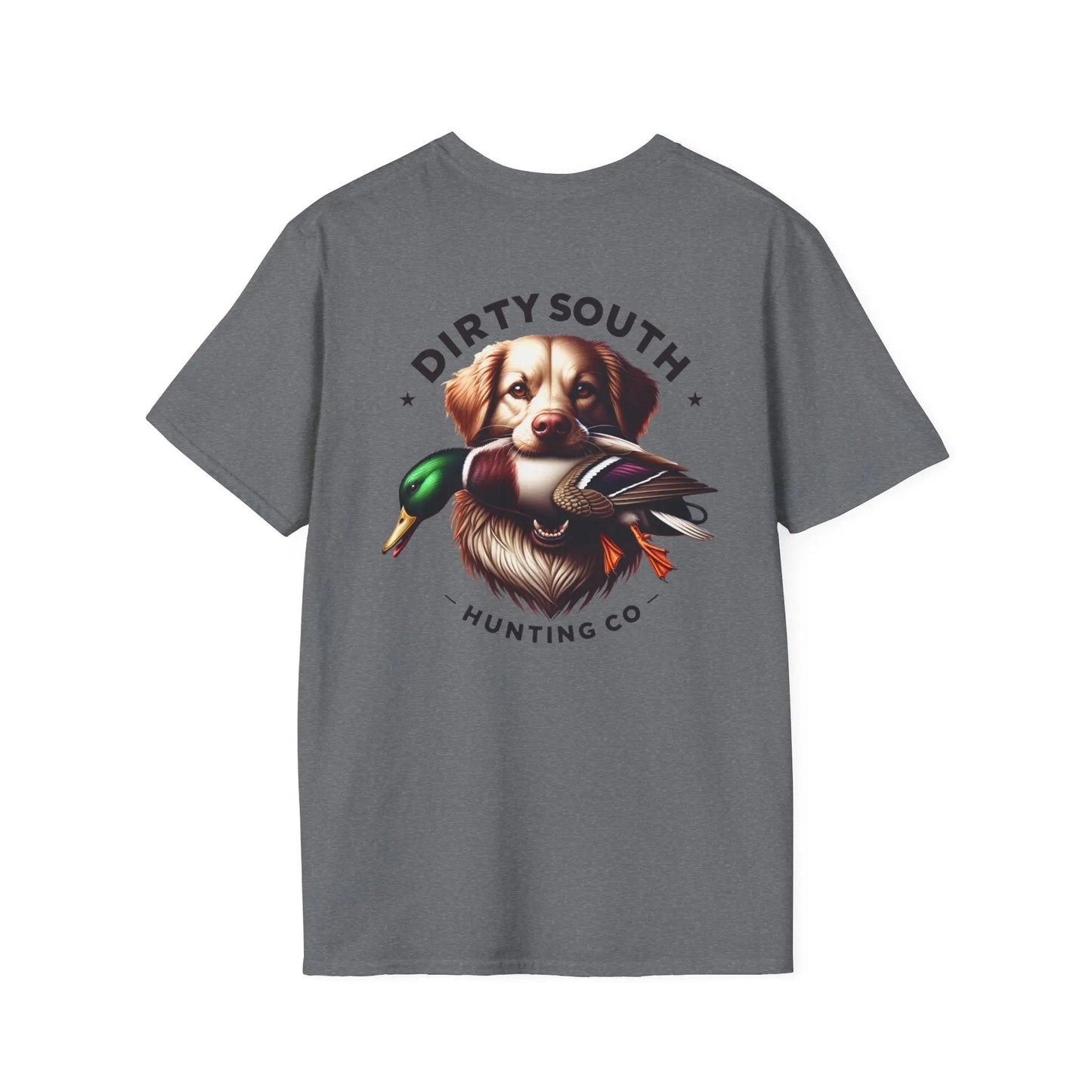 Dirty South Hunting Co. Duck Dog Unisex T-Shirt, Hunting Shirt, Dog Lover Gift, Casual Wear, Outdoor Apparel, Animal Lover Apparel, Stylish Comfort Printify