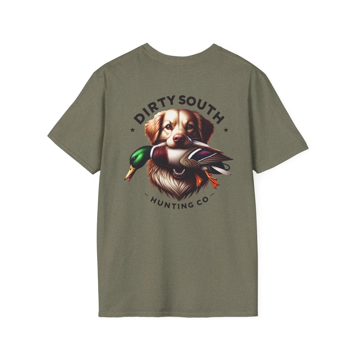 Dirty South Hunting Co. Duck Dog Unisex T-Shirt, Hunting Shirt, Dog Lover Gift, Casual Wear, Outdoor Apparel, Animal Lover Apparel, Stylish Comfort Printify