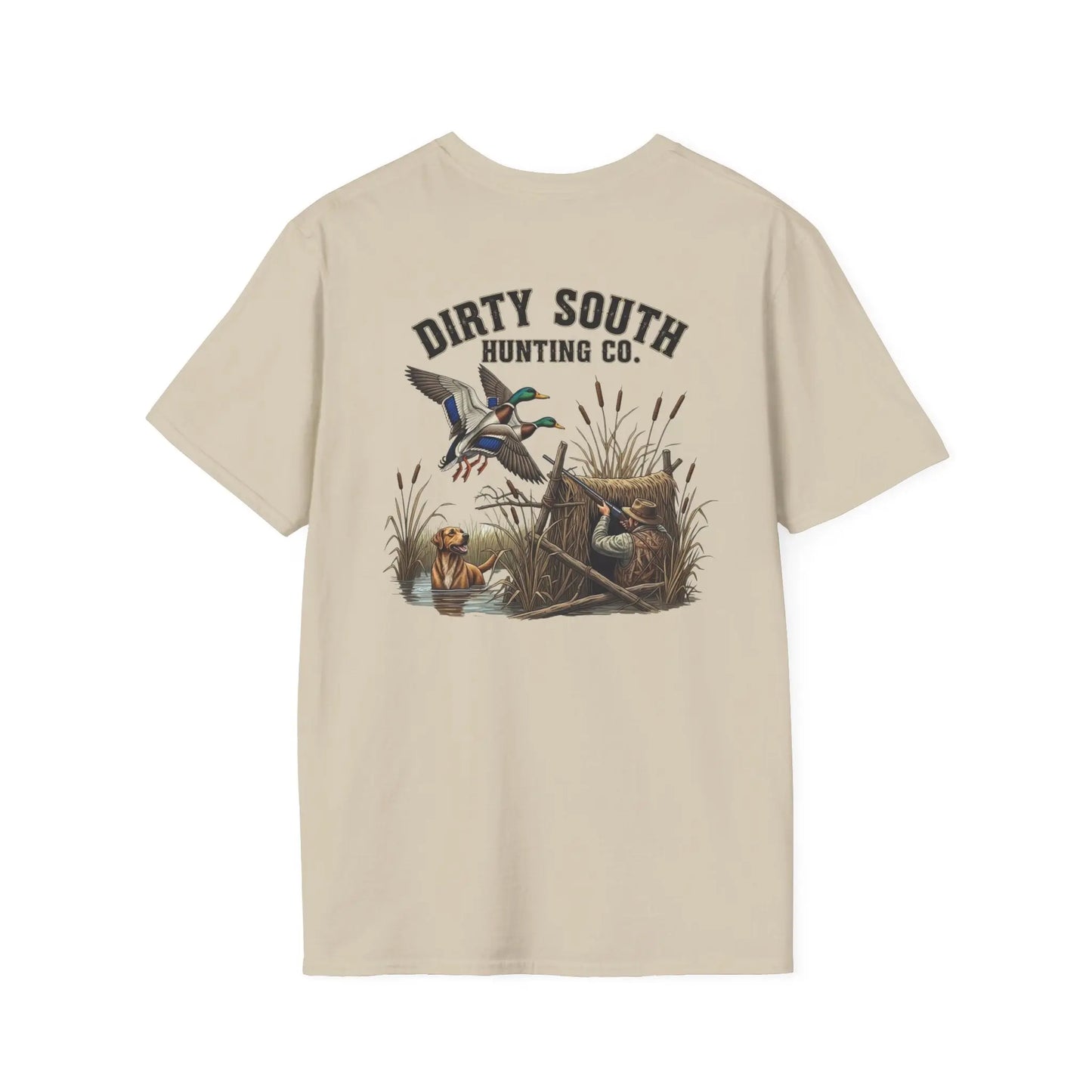Dirty South Hunting Co. Duck Hunting-Unisex Hunting T-Shirt, Vintage Style Tee, Outdoor Apparel, Gifts for Hunters, Casual Wear, Fishing Trip Shirt, Adventure Clothing Printify