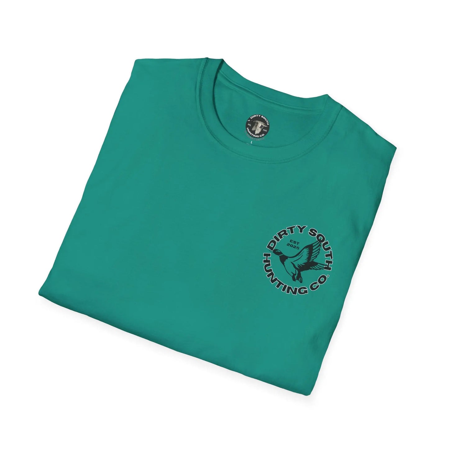 Dirty South Hunting Co.-Round Logo Unisex TShirt, Outdoor Apparel for Outdoor Enthusiasts, Casual Wear, Nature Lovers, Gift for Hunters, Adventure Tee Printify