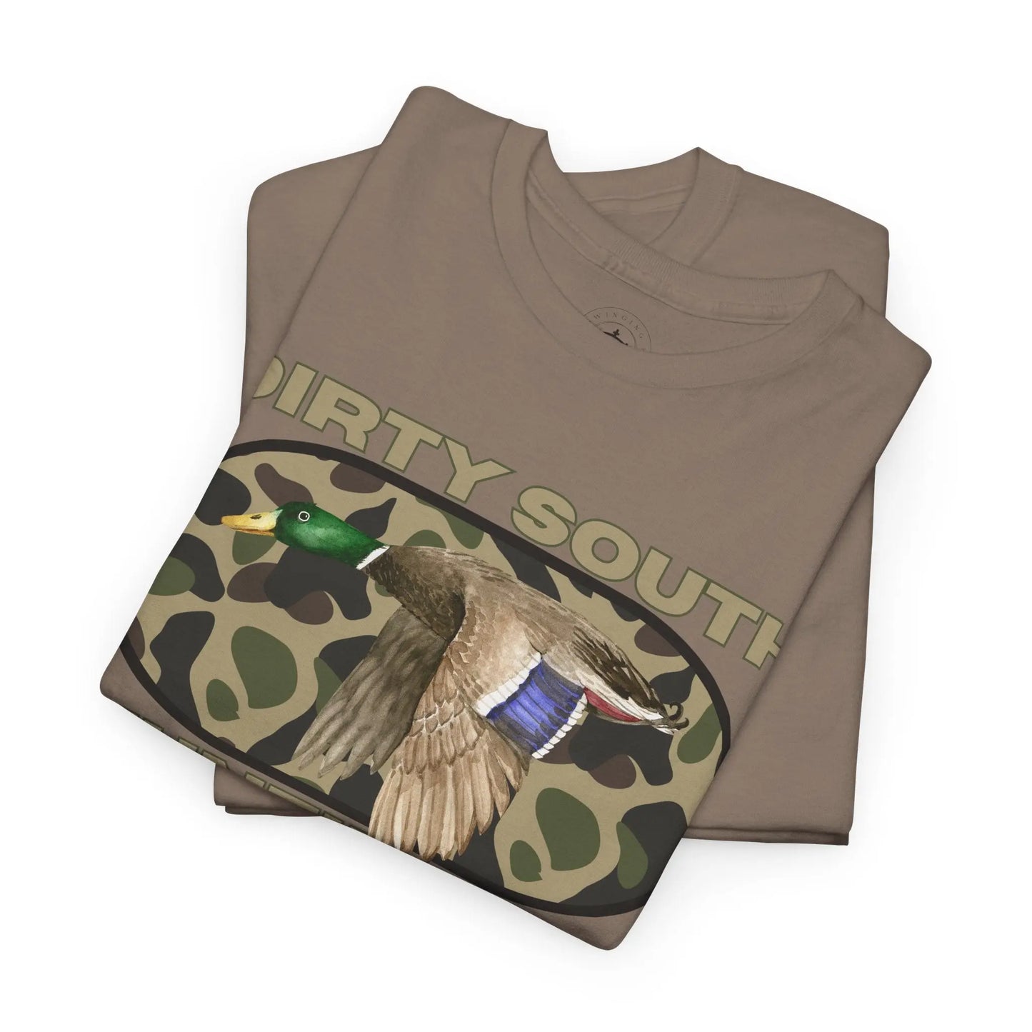 Duck Hunting Unisex Heavy Cotton Tee, Dirty South Hunting Co Shirt, Outdoor Apparel, Camouflage T-Shirt, Gifts for Him, Gifts for Her Printify