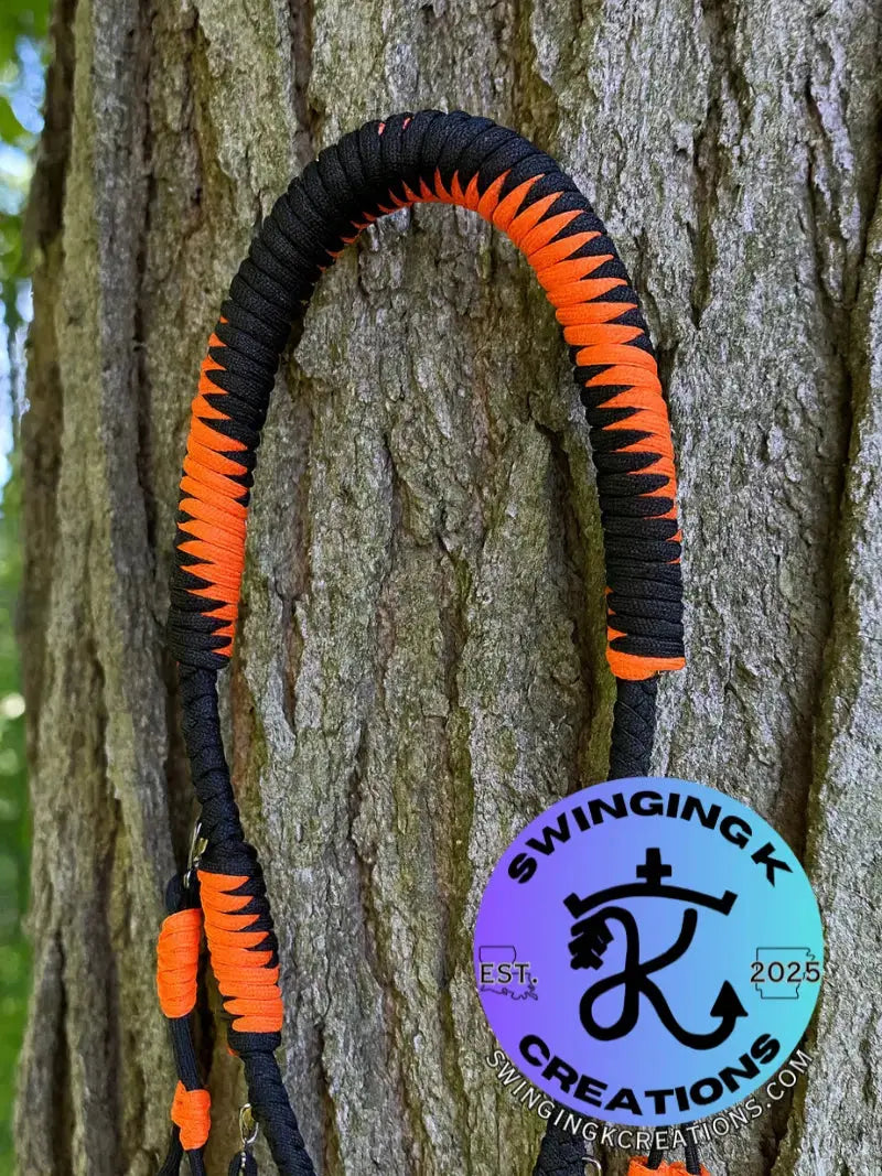 Black & Orange Paracord Duck Call Lanyard – 4 Drop Removable Loops | Waterfowl Hunting Gear (Copy) (Copy) (Copy) Swinging K Creations