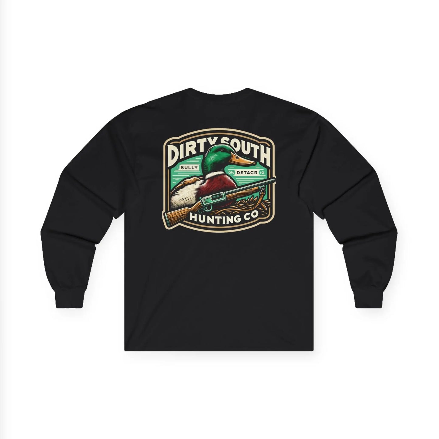 Mallard Duck Dirty South Hunting Long Sleeve Tee, Outdoor Apparel, Unisex T-Shirt, Casual Wear, Gift for Hunters, Vintage Graphic Tee Printify
