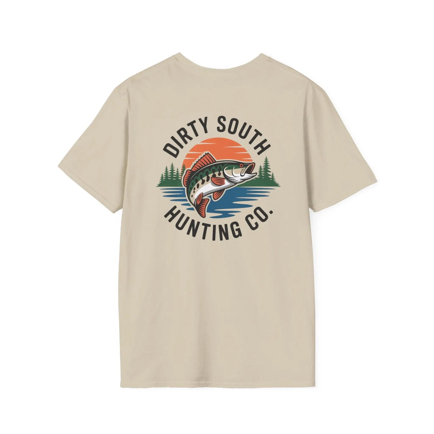 Dirty South Hunting Co. Fishing- Unisex T-Shirt, Outdoor Apparel, Fishing Gift, Nature Lover Tee, Casual Wear, Vintage Style Printify