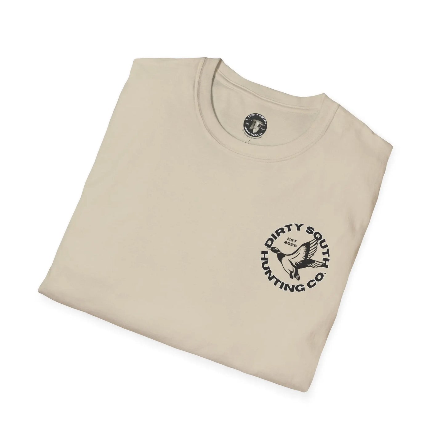 Dirty South Hunting Co.-Round Logo Unisex TShirt, Outdoor Apparel for Outdoor Enthusiasts, Casual Wear, Nature Lovers, Gift for Hunters, Adventure Tee Printify