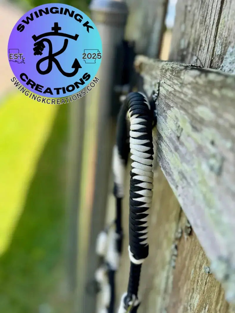 Black & White Paracord Duck Call Lanyard – 4 Drop Removable Loops | Waterfowl Hunting Gear Swinging K Creations