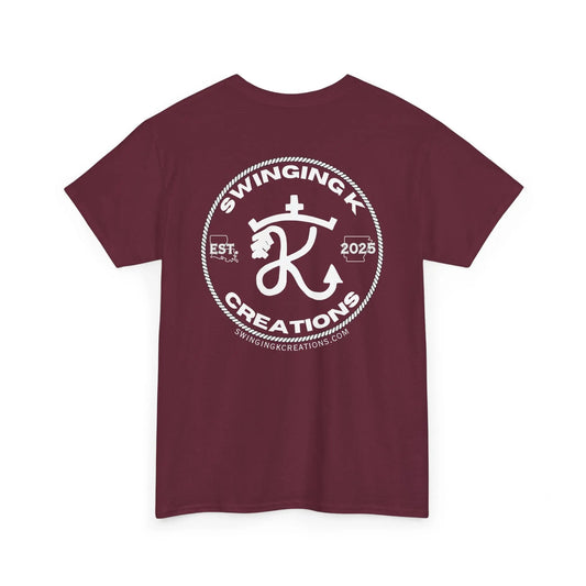 Swinging K Creations White Logo Unisex T-Shirt Printify