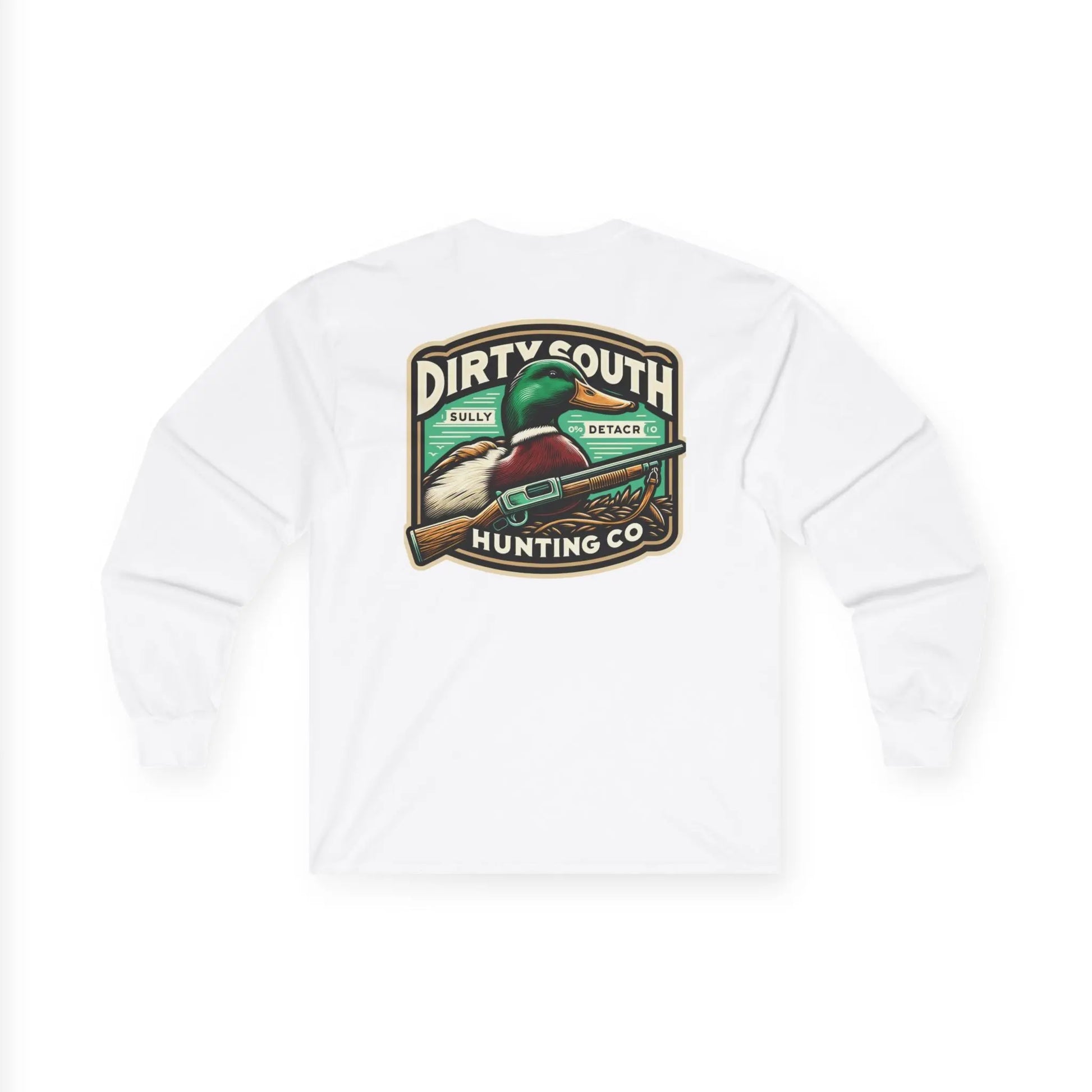 Mallard Duck Dirty South Hunting Long Sleeve Tee, Outdoor Apparel, Unisex T-Shirt, Casual Wear, Gift for Hunters, Vintage Graphic Tee Printify
