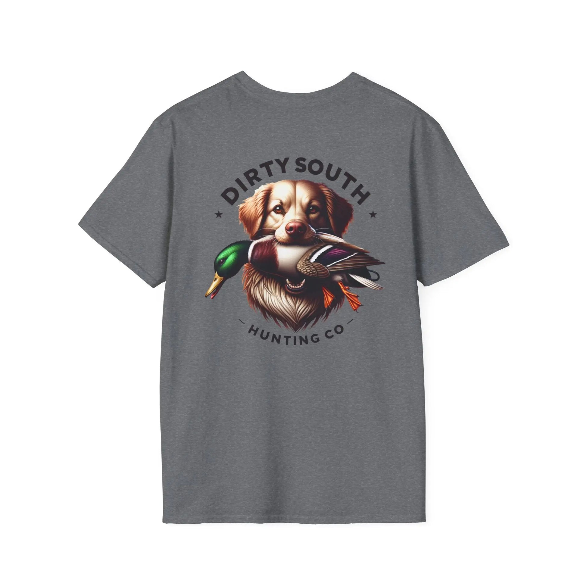 Dirty South Hunting Co. Duck Dog Unisex T-Shirt, Hunting Shirt, Dog Lover Gift, Casual Wear, Outdoor Apparel, Animal Lover Apparel, Stylish Comfort Printify
