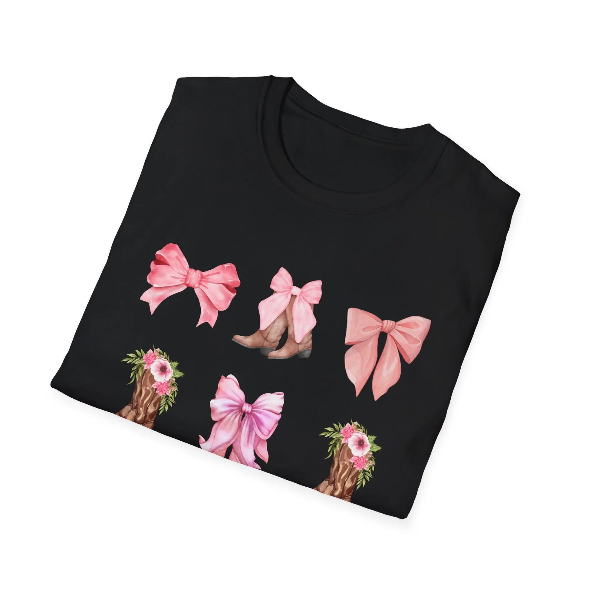 Western Chic Coquette T-Shirt, Cowgirl Country Southern Style Tee, Rodeo Fashion Top, Stylish Wild West Shirt Printify