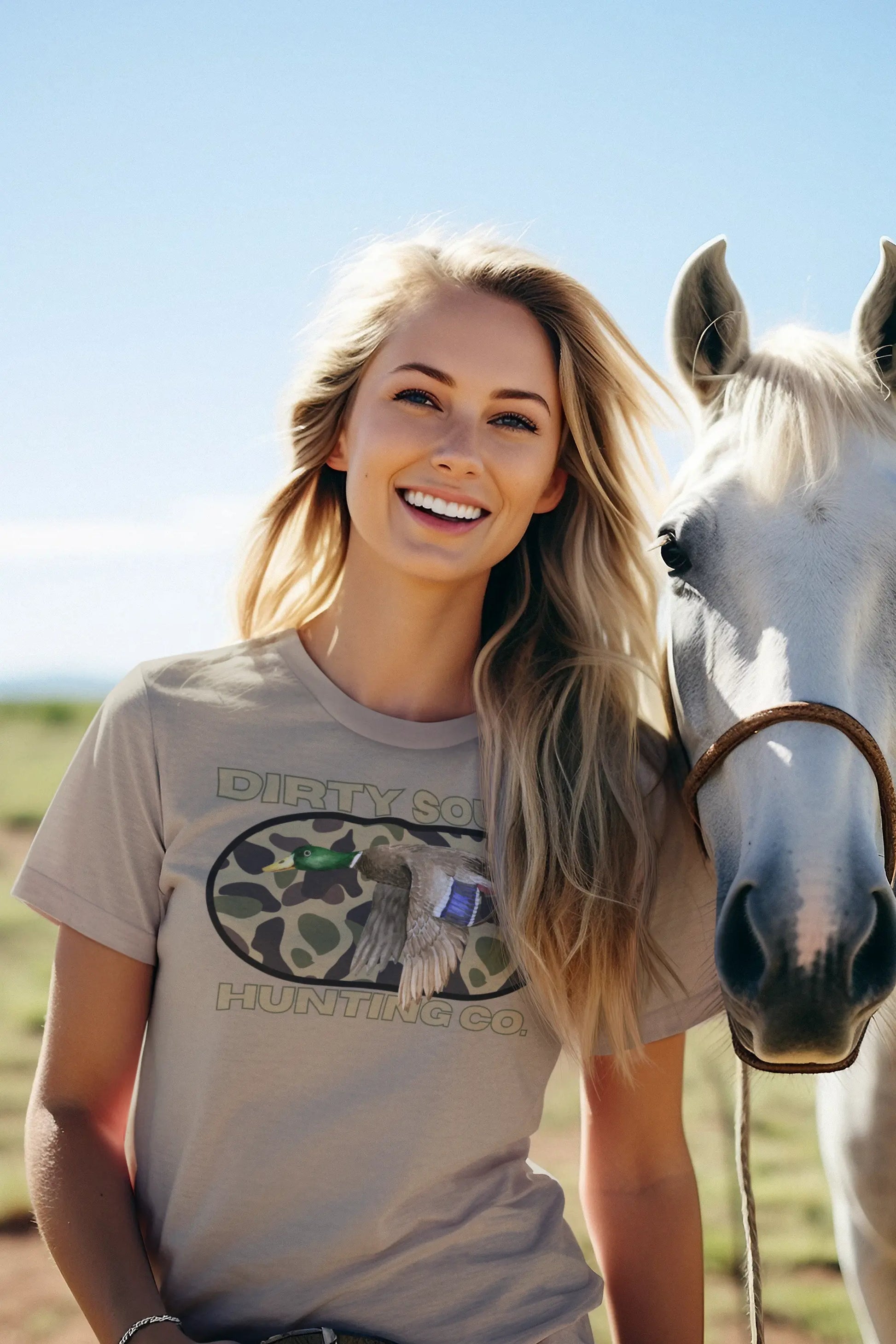 Duck Hunting Unisex Heavy Cotton Tee, Dirty South Hunting Co Shirt, Outdoor Apparel, Camouflage T-Shirt, Gifts for Him, Gifts for Her Printify