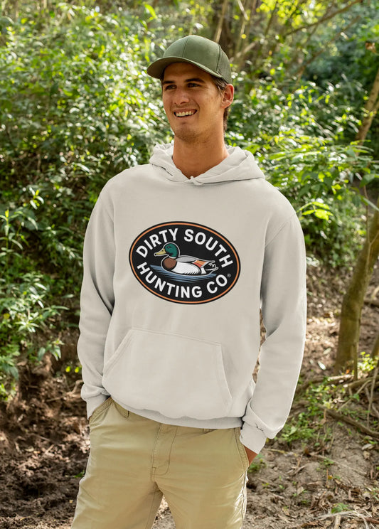 Dirty South Round Logo Unisex Hunting Sweatshirt - Cozy Outdoor Apparel, Perfect for Campers, Gift for Fishermen, Great for Fall Activities Printify