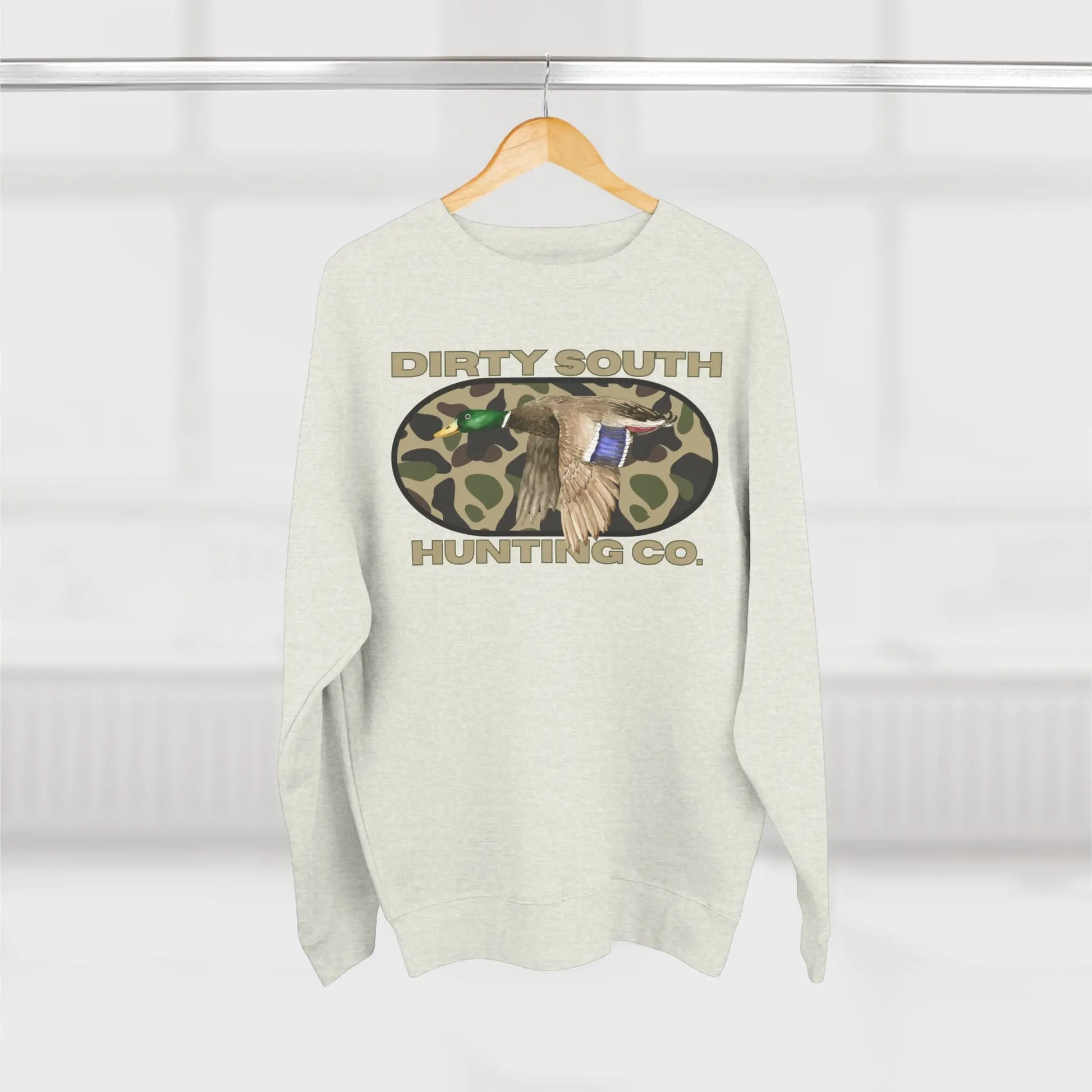 Dirty South Hunting Co. Unisex Sweatshirt - Cozy Camo Hunting Gear, Outdoor Apparel, Perfect for Campers, Outdoor Lovers, Gift for Hunters Printify