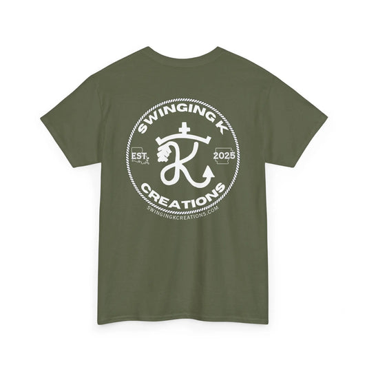 Swinging K Creations White Logo Unisex T-Shirt Printify