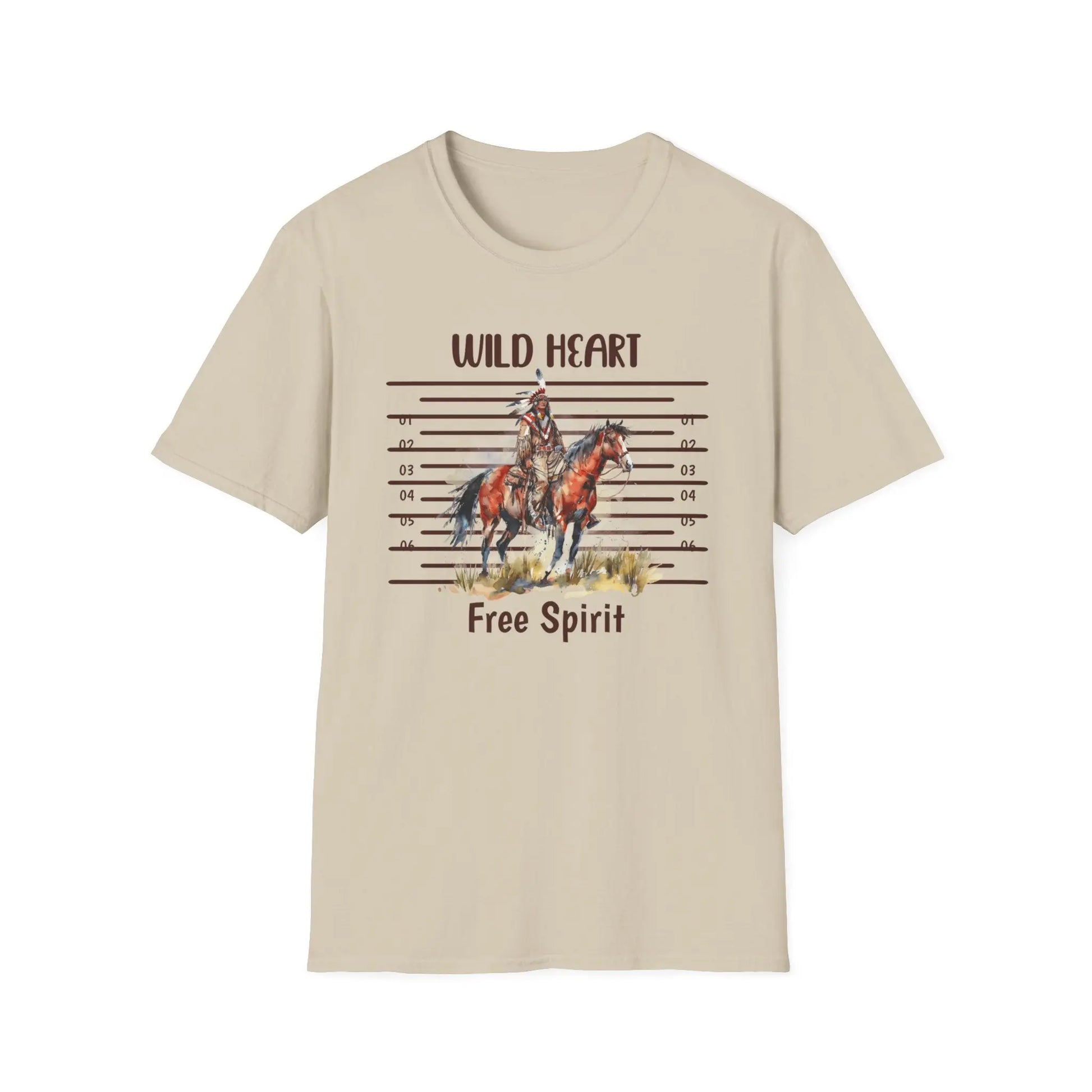 Wild Heart Free Spirit T-Shirt, Bohemian Tee, Horse Lover Gift, Adventure Shirt, Festival Apparel, Unisex Graphic T-Shirt Printify