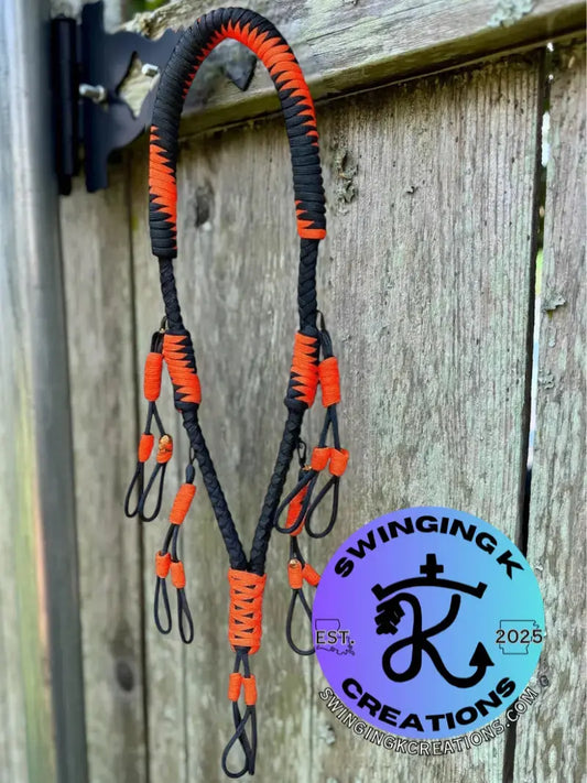 Black & Orange Paracord Duck Call Lanyard – 4 Drop Removable Loops | Waterfowl Hunting Gear (Copy) (Copy) (Copy) Swinging K Creations