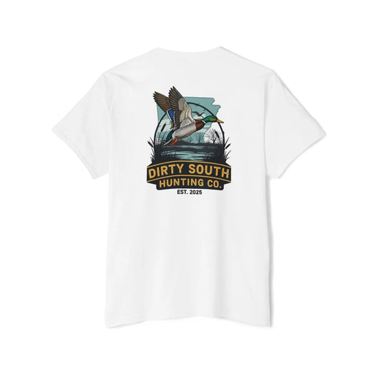 Arkansas Dirty South Hunting Co. Unisex Pocket Tee - Outdoor Adventure Shirt, Gift for Hunters, Casual Wear, Hunting Season Apparel, Nature Tee Printify