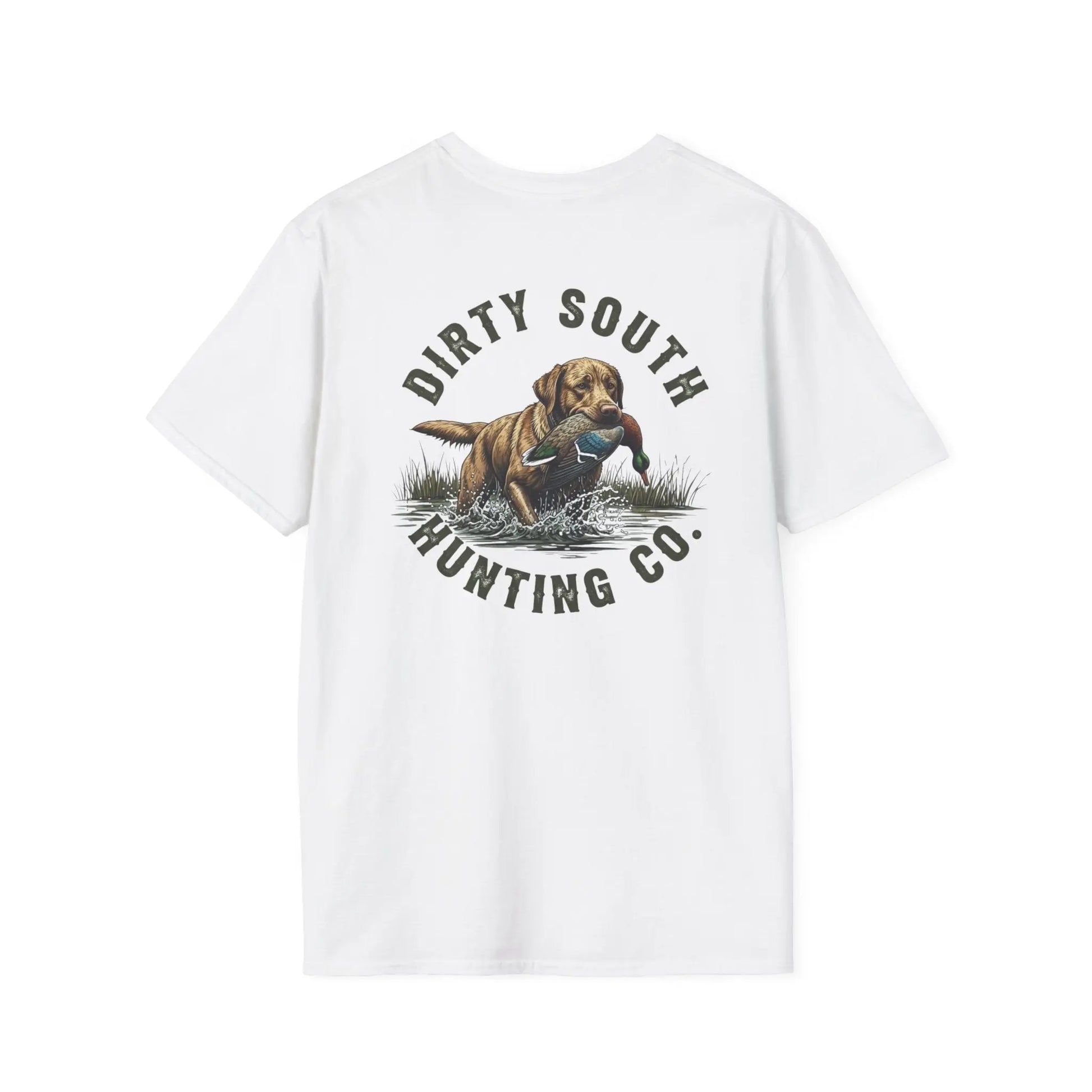 Dirty South Hunting Co. Duck Dog- Unisex T-Shirt, Outdoor Lifestyle Tee, Dog Lover Shirt, Gift for Hunters, Casual Everyday Wear Printify