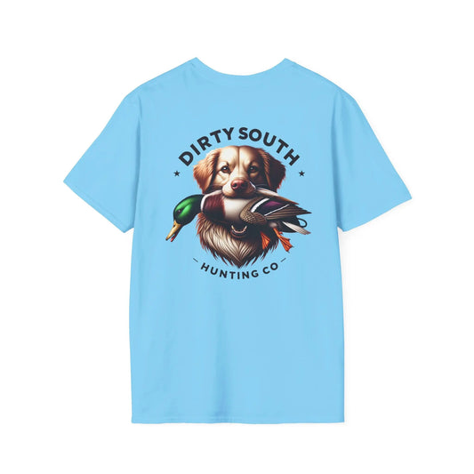Dirty South Hunting Co. Duck Dog Unisex T-Shirt, Hunting Shirt, Dog Lover Gift, Casual Wear, Outdoor Apparel, Animal Lover Apparel, Stylish Comfort Printify