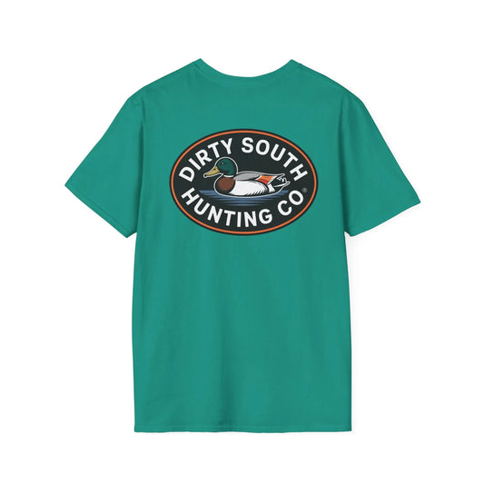 Dirty South Hunting Co.-Round Logo Unisex TShirt, Outdoor Apparel for Outdoor Enthusiasts, Casual Wear, Nature Lovers, Gift for Hunters, Adventure Tee Printify