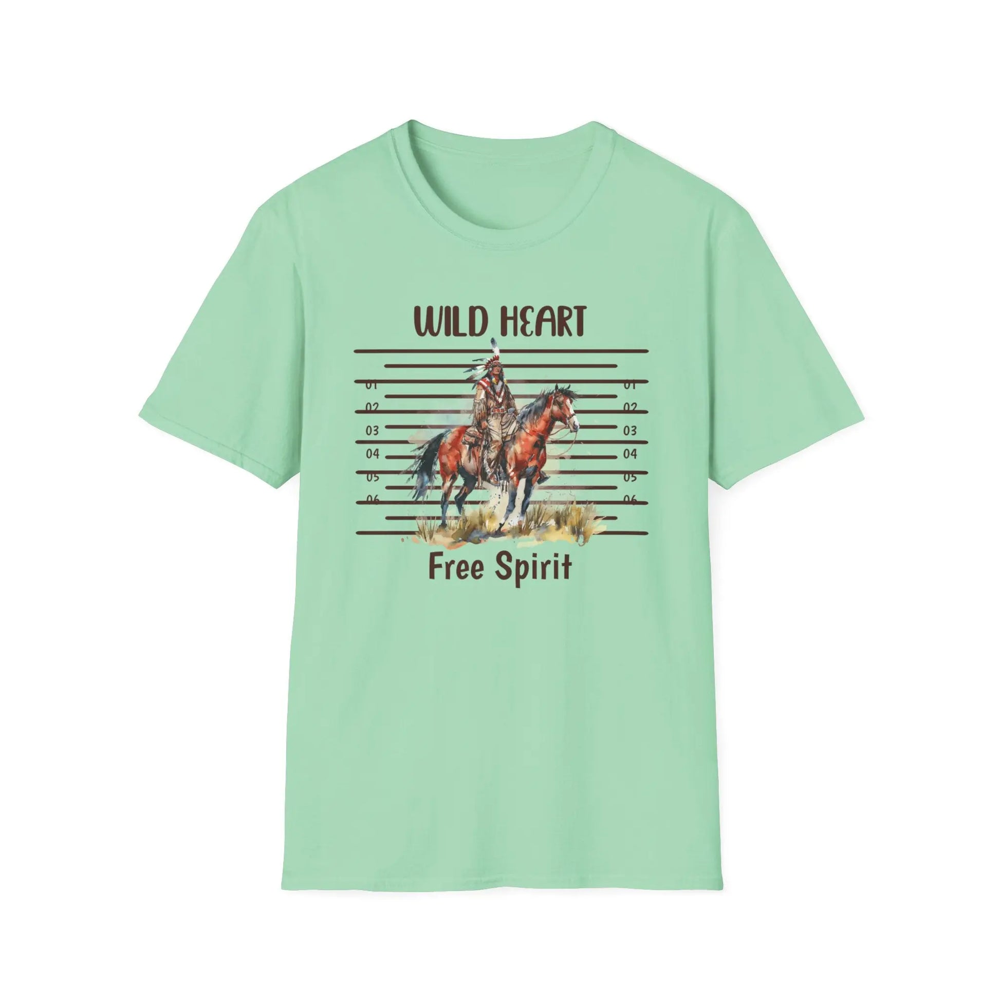 Wild Heart Free Spirit T-Shirt, Bohemian Tee, Horse Lover Gift, Adventure Shirt, Festival Apparel, Unisex Graphic T-Shirt Printify