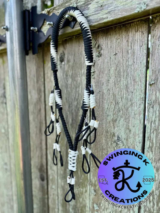 Black & White Paracord Duck Call Lanyard – 4 Drop Removable Loops | Waterfowl Hunting Gear Swinging K Creations